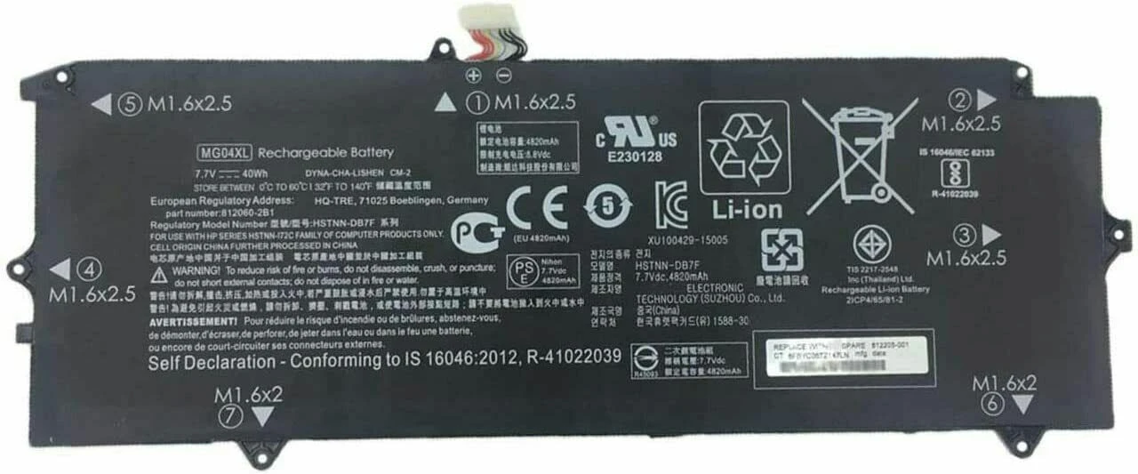 MG04XL-HP Elite X2 1012 g1 Compatible Laptop Battery in Nairobi Battery Type: Li-ion. Voltage: 7.7V. Capacity: 40Wh 4820mAh.