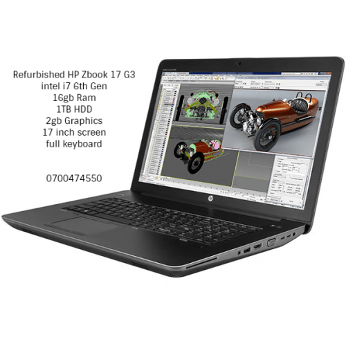 Refurbished Laptop Hp Zbook 17 G3 intel core i7 6th Gen, 16gb Ram, 1TB HDD and 2gb  Graphics in Nairobi