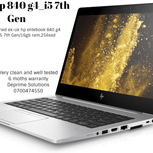 Hp Ex-uk Laptop In Nairobi, Hp Elitebook 840 G4 intel core i5 7th Gen-16GB Ram, 256SSD in Nairobi Kenya